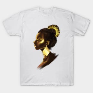 Black Woman African Sun Goddess Illustration T-Shirt